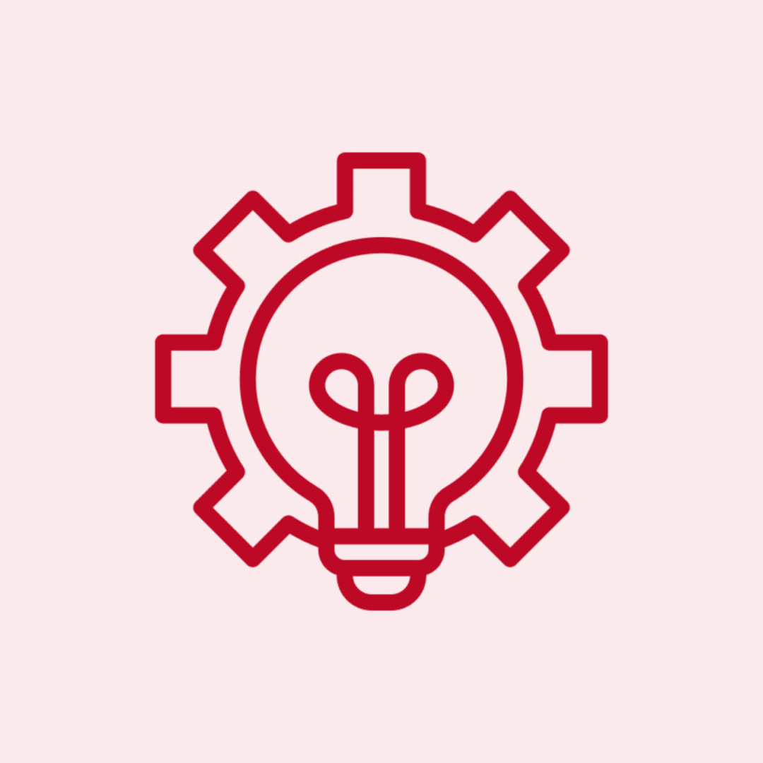 Lightbulb inside gear icon