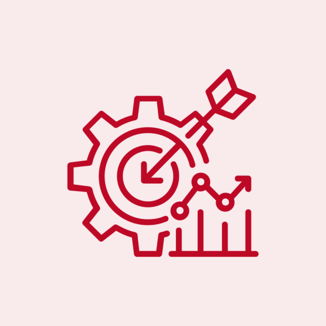 Business strategy icon with arrow