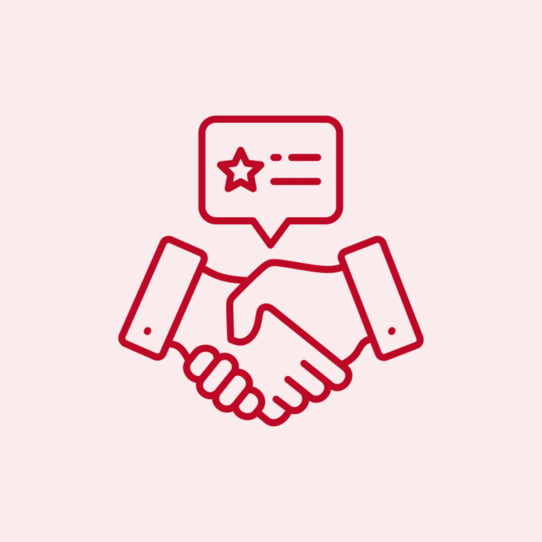 Handshake icon with speech bubble
