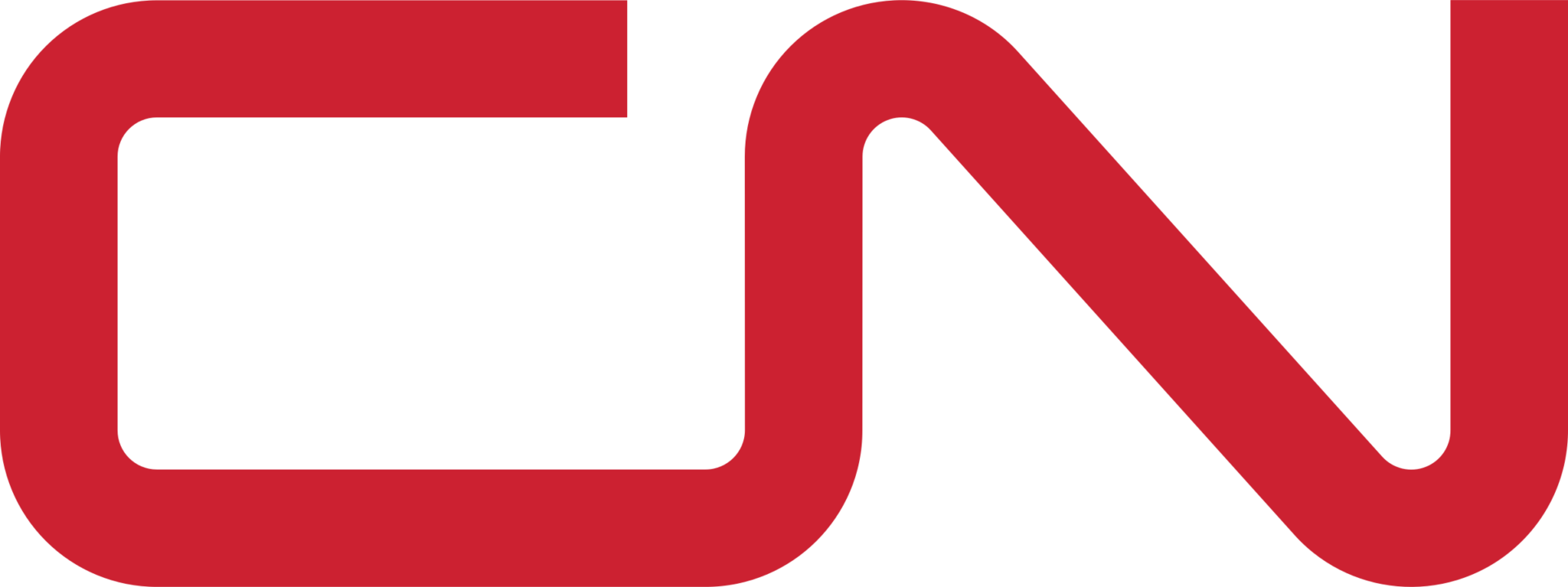 Red CN logo on black background.